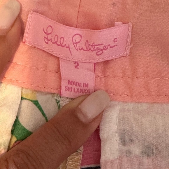 Lilly Pulitzer Callahan Patchwork Shorts Women's 2 Blue Pink Floral Multi 4.5" - Picture 4 of 9